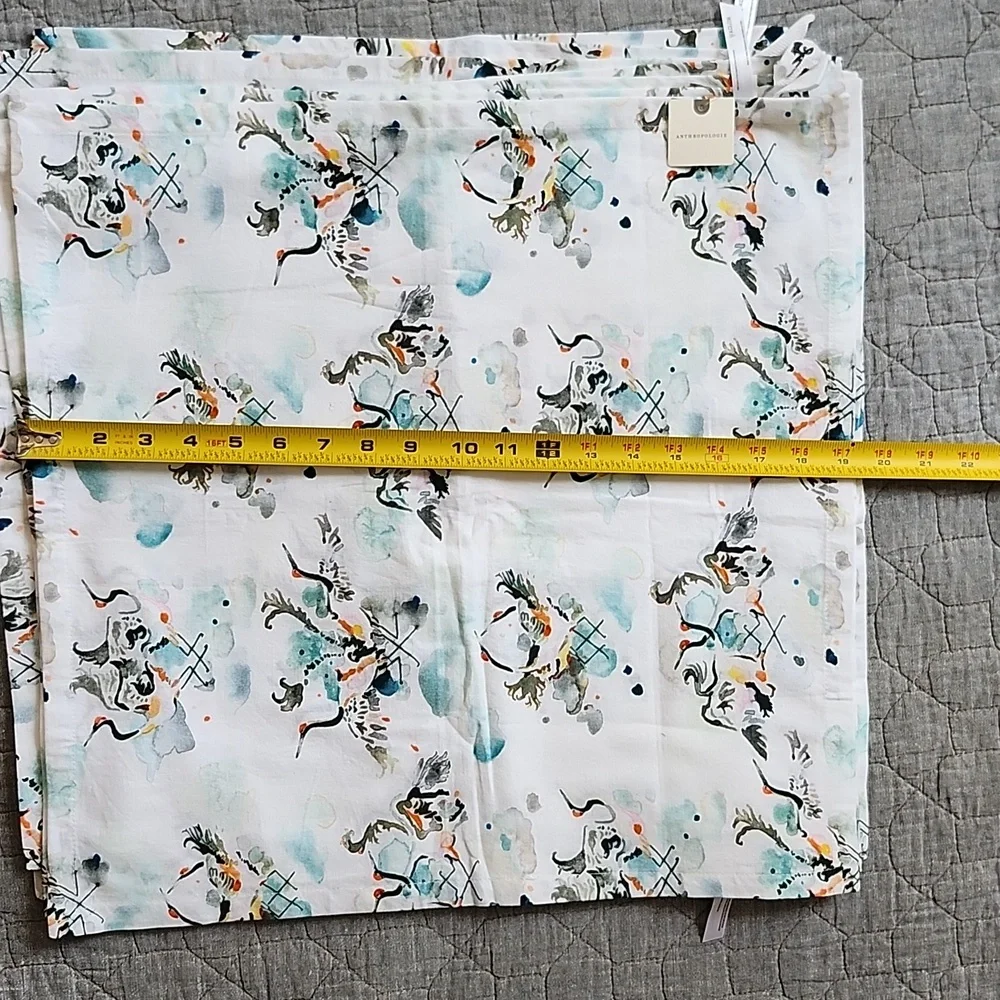 Anthropologie White and Multicolor Patterned Napkins Set Of 7 - Picture 7 of 10